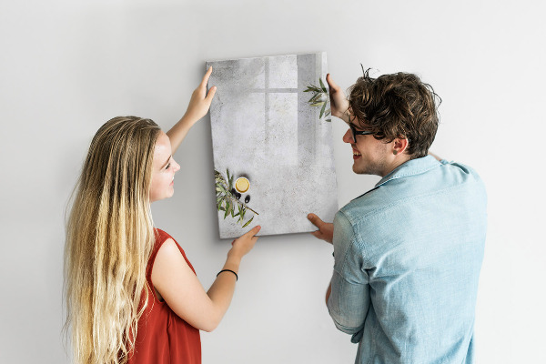 Memobord van glas met print inclusief neodymium magneten Modern prikbord voor notities en foto's