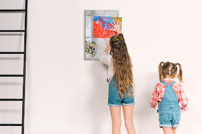 Memobord van glas met print inclusief neodymium magneten Modern prikbord voor notities en foto's