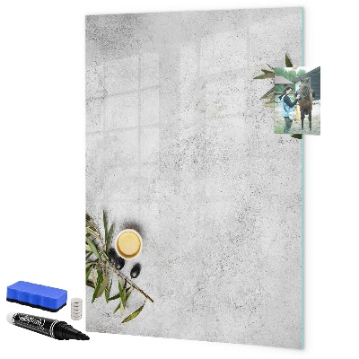 Memobord van glas met print inclusief neodymium magneten Modern prikbord voor notities en foto's