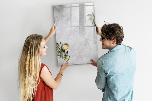 Memobord van glas met print inclusief neodymium magneten Modern prikbord voor notities en foto's