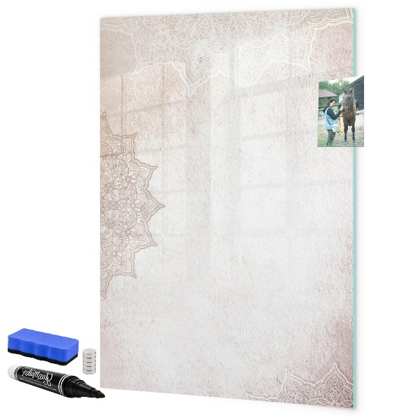 Memobord van glas met print inclusief neodymium magneten Een creatieve ruimte voor foto's en notities