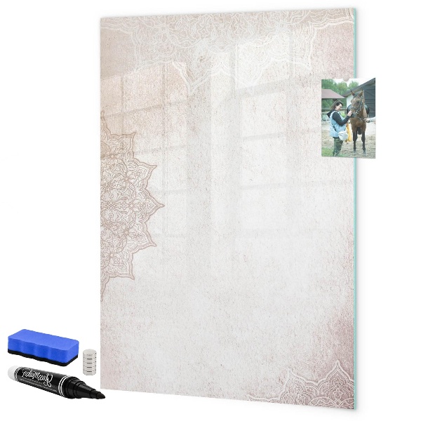 Memobord van glas met print inclusief neodymium magneten Een creatieve ruimte voor foto's en notities