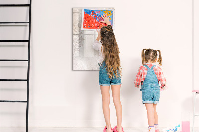 Memobord van glas met print inclusief neodymium magneten Een creatieve ruimte voor foto's en notities