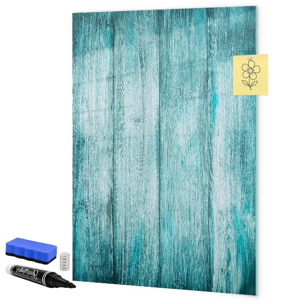 Decoratief glazen wandbord beschrijfbaar en magnetisch Een kleurrijk prikbord voor notities en foto's