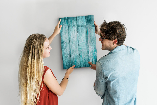 Decoratief glazen wandbord beschrijfbaar en magnetisch Een kleurrijk prikbord voor notities en foto's