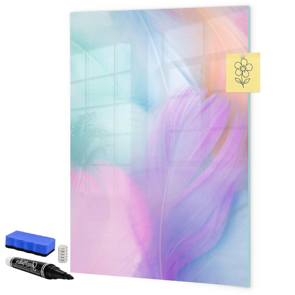 Memobord van glas met print inclusief neodymium magneten Een kleurrijk prikbord voor notities en foto's