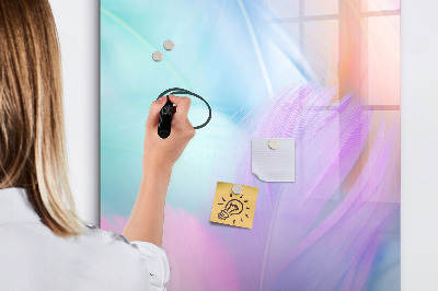 Memobord van glas met print inclusief neodymium magneten Een kleurrijk prikbord voor notities en foto's