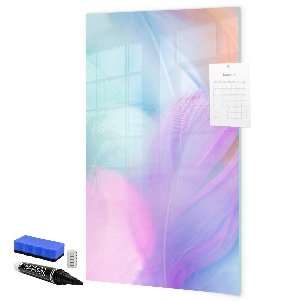 Memobord van glas met print inclusief neodymium magneten Een kleurrijk prikbord voor notities en foto's
