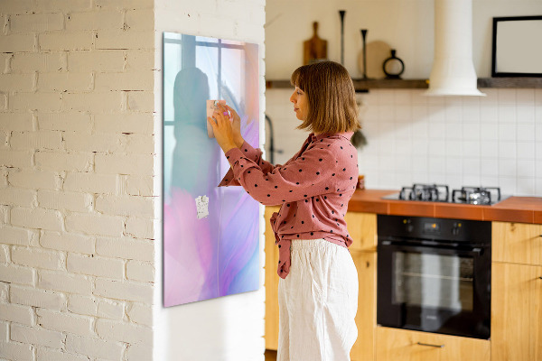 Memobord van glas met print inclusief neodymium magneten Een kleurrijk prikbord voor notities en foto's