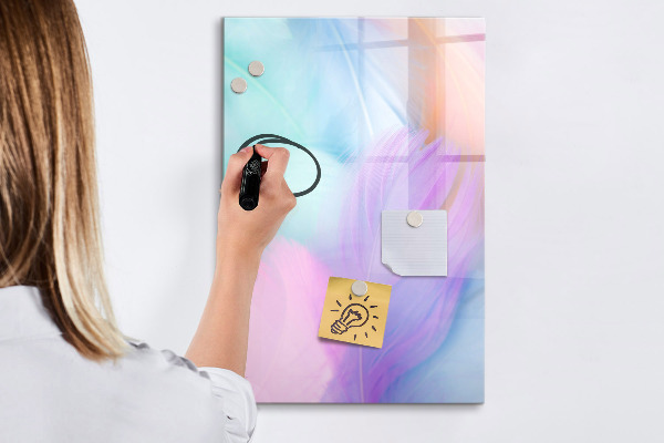 Memobord van glas met print inclusief neodymium magneten Een kleurrijk prikbord voor notities en foto's
