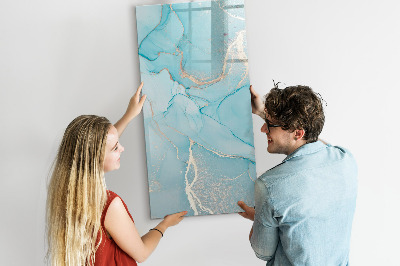 Decoratief glazen wandbord beschrijfbaar en magnetisch Een kleurrijk prikbord voor foto's en notities