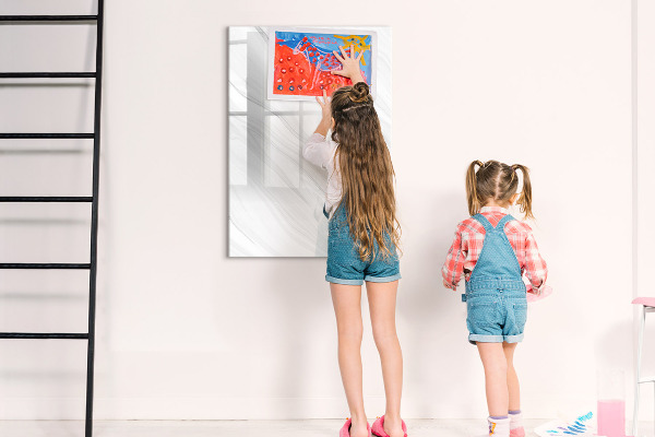 Memobord van glas met print inclusief neodymium magneten Stijlvol bord voor foto's en notities