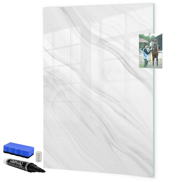 Memobord van glas met print inclusief neodymium magneten Stijlvol bord voor foto's en notities