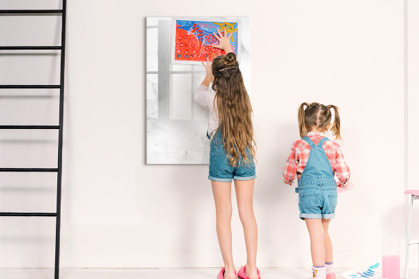 Decoratief glazen wandbord beschrijfbaar en magnetisch Magnetisch bord voor foto's en notities
