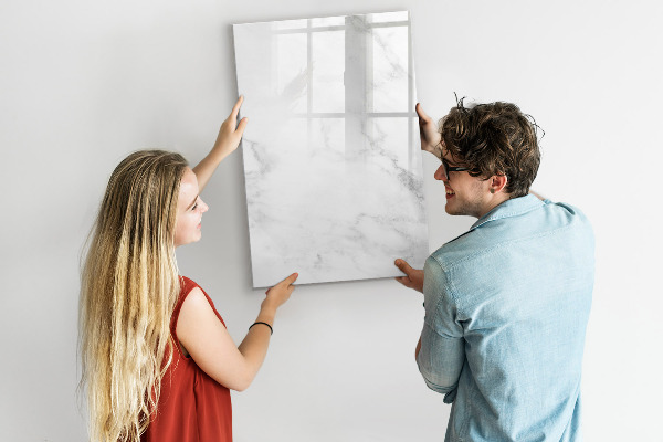 Decoratief glazen wandbord beschrijfbaar en magnetisch Magnetisch bord voor foto's en notities