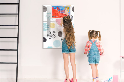 Memobord van glas met print inclusief neodymium magneten Een kleurrijk prikbord voor foto's en notities