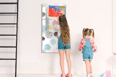 Memobord van glas met print inclusief neodymium magneten Een kleurrijk prikbord voor foto's en notities