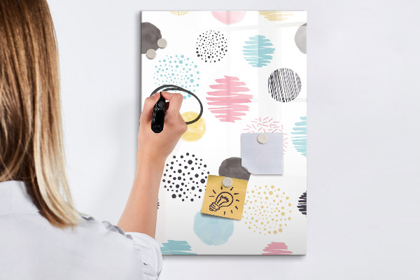 Memobord van glas met print inclusief neodymium magneten Een kleurrijk prikbord voor foto's en notities