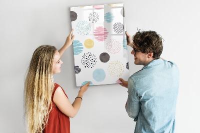 Memobord van glas met print inclusief neodymium magneten Een kleurrijk prikbord voor foto's en notities
