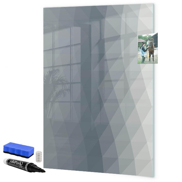 Decoratief glazen wandbord beschrijfbaar en magnetisch Notitie- en fotobord