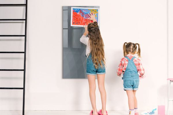 Decoratief glazen wandbord beschrijfbaar en magnetisch Notitie- en fotobord