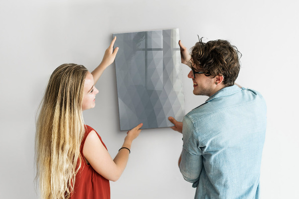 Decoratief glazen wandbord beschrijfbaar en magnetisch Notitie- en fotobord