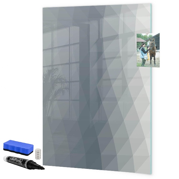 Decoratief glazen wandbord beschrijfbaar en magnetisch Notitie- en fotobord