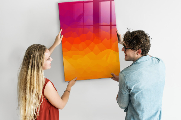 Memobord van glas met print inclusief neodymium magneten Een kleurrijk prikbord voor notities en foto's