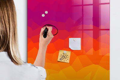 Memobord van glas met print inclusief neodymium magneten Een kleurrijk prikbord voor notities en foto's