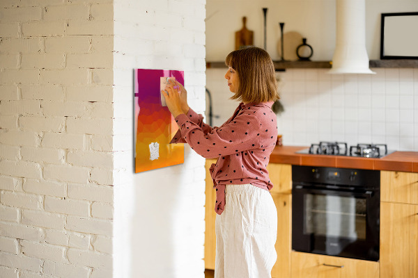 Memobord van glas met print inclusief neodymium magneten Een kleurrijk prikbord voor notities en foto's