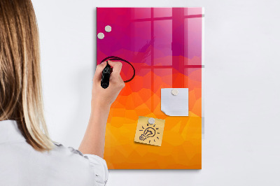 Memobord van glas met print inclusief neodymium magneten Een kleurrijk prikbord voor notities en foto's