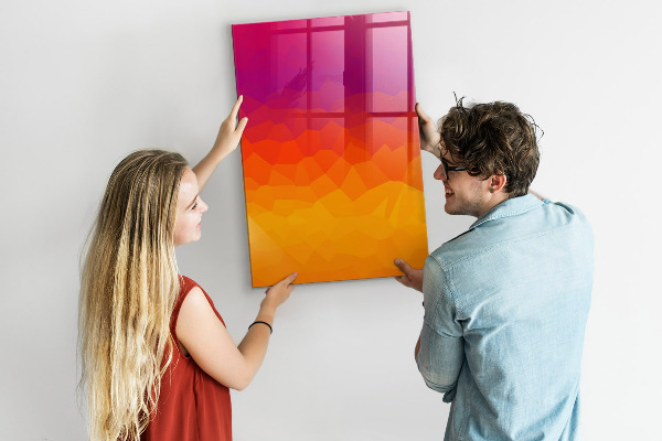 Memobord van glas met print inclusief neodymium magneten Een kleurrijk prikbord voor notities en foto's