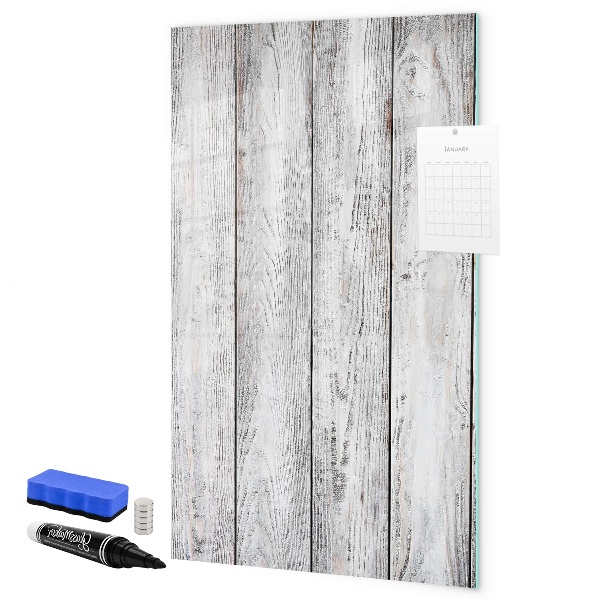 Decoratief glazen wandbord beschrijfbaar en magnetisch Een prikbord voor het ophangen van foto's en notities.