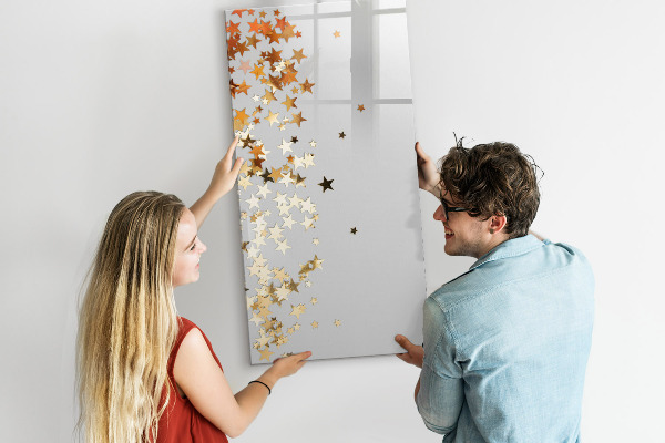 Memobord van glas met print inclusief neodymium magneten Creatief moodboard voor foto's en notities