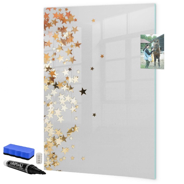 Memobord van glas met print inclusief neodymium magneten Creatief moodboard voor foto's en notities