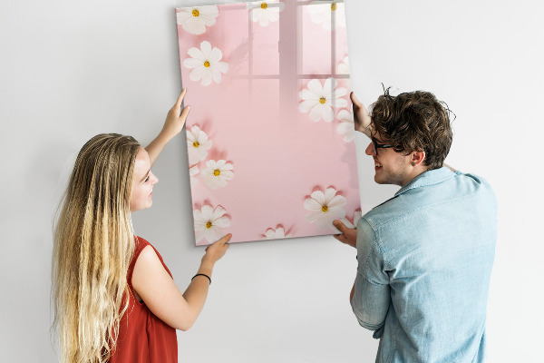 Decoratief glazen wandbord beschrijfbaar en magnetisch Creatief prikbord voor notities en foto's