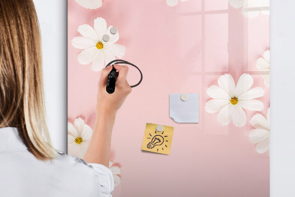 Decoratief glazen wandbord beschrijfbaar en magnetisch Creatief prikbord voor notities en foto's