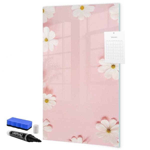 Decoratief glazen wandbord beschrijfbaar en magnetisch Creatief prikbord voor notities en foto's
