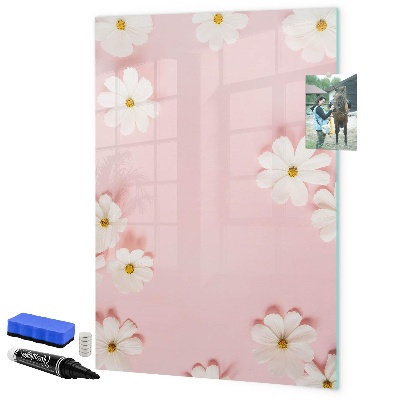 Decoratief glazen wandbord beschrijfbaar en magnetisch Creatief prikbord voor notities en foto's