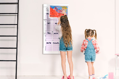 Memobord van glas met print inclusief neodymium magneten Verjaardagskalender met ruimte voor foto's