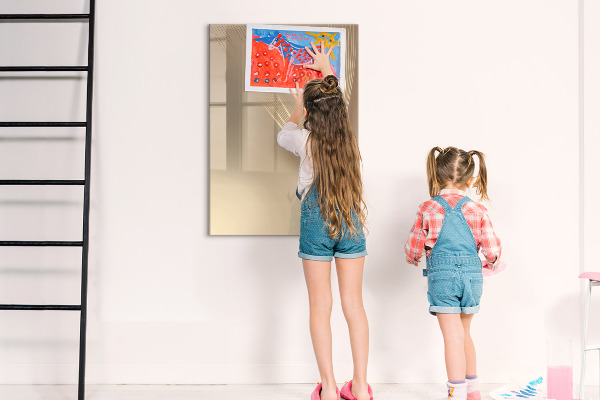 Decoratief glazen wandbord beschrijfbaar en magnetisch Modern fotodisplaybord