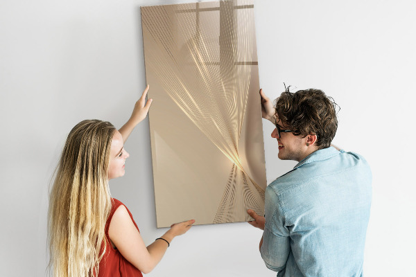 Decoratief glazen wandbord beschrijfbaar en magnetisch Modern fotodisplaybord