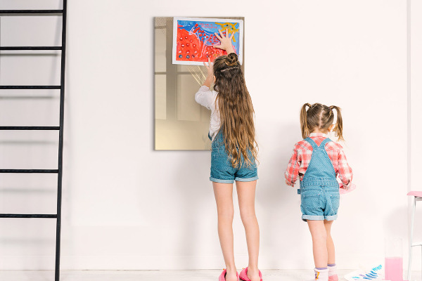 Decoratief glazen wandbord beschrijfbaar en magnetisch Modern fotodisplaybord
