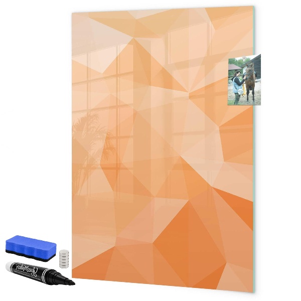 Memobord van glas met print inclusief neodymium magneten Een kleurrijk prikbord voor foto's en notities