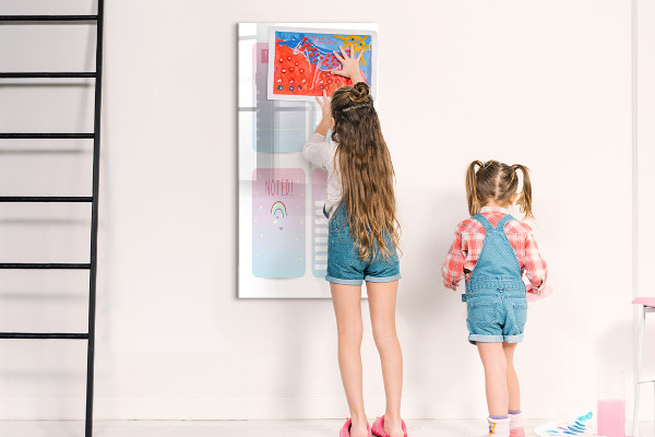 Decoratief glazen wandbord beschrijfbaar en magnetisch Plannen maken met plezier en creativiteit