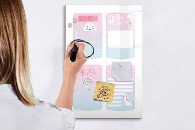 Decoratief glazen wandbord beschrijfbaar en magnetisch Plannen maken met plezier en creativiteit