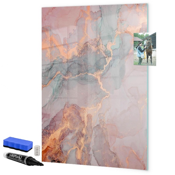Memobord van glas met print inclusief neodymium magneten Een stijlvol bord voor notities en foto's