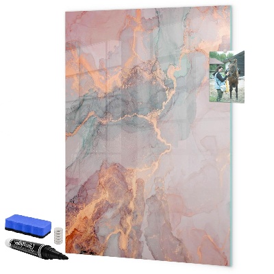 Memobord van glas met print inclusief neodymium magneten Een stijlvol bord voor notities en foto's