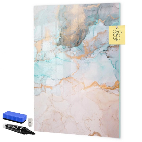 Decoratief glazen wandbord beschrijfbaar en magnetisch Een kleurrijk bord voor het presenteren van foto's