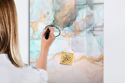 Decoratief glazen wandbord beschrijfbaar en magnetisch Een kleurrijk bord voor het presenteren van foto's